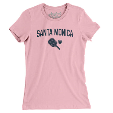 Santa Monica Pickleball Women's T-Shirt-Light Pink-Allegiant Goods Co. Vintage Sports Apparel