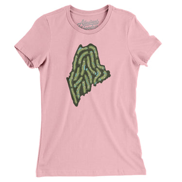 Maine Golf Course Women's T-Shirt-Light Pink-Allegiant Goods Co. Vintage Sports Apparel
