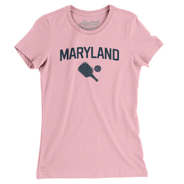 Maryland Pickleball Women's T-Shirt-Light Pink-Allegiant Goods Co. Vintage Sports Apparel