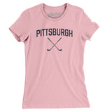 Pittsburgh Golf Women's T-Shirt-Light Pink-Allegiant Goods Co. Vintage Sports Apparel