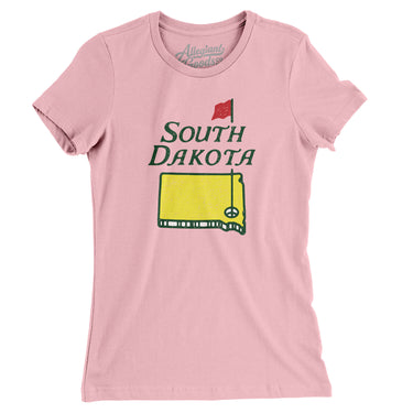 South Dakota Golf Women's T-Shirt-Light Pink-Allegiant Goods Co. Vintage Sports Apparel