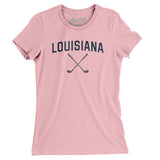 Louisiana Golf Women's T-Shirt-Light Pink-Allegiant Goods Co. Vintage Sports Apparel