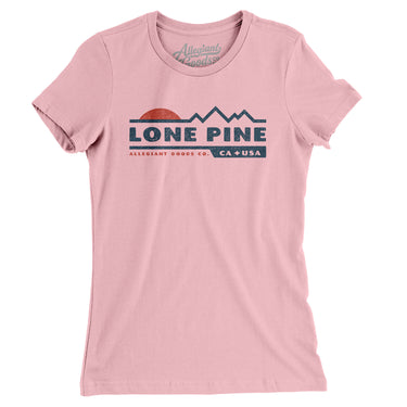 Lone Pine Mountain Sunset Women's T-Shirt-Light Pink-Allegiant Goods Co. Vintage Sports Apparel