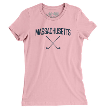 Massachusetts Golf Women's T-Shirt-Light Pink-Allegiant Goods Co. Vintage Sports Apparel