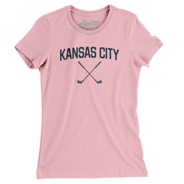 Kansas City Golf Women's T-Shirt-Light Pink-Allegiant Goods Co. Vintage Sports Apparel