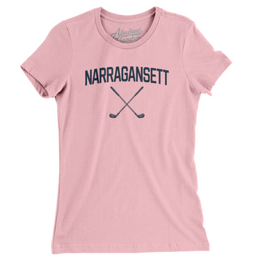 Narragansett Golf Women's T-Shirt-Light Pink-Allegiant Goods Co. Vintage Sports Apparel