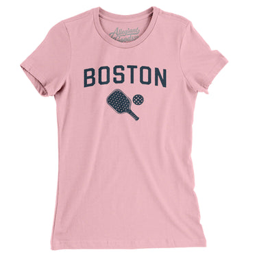 Boston Pickleball Women's T-Shirt-Light Pink-Allegiant Goods Co. Vintage Sports Apparel