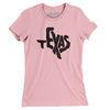 Texas State Shape Text Women's T-Shirt-Light Pink-Allegiant Goods Co. Vintage Sports Apparel
