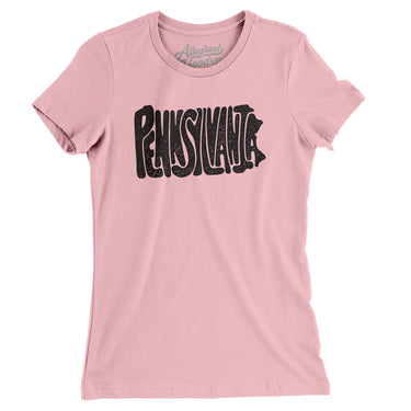 Pennsylvania State Shape Text Women's T-Shirt-Allegiant Goods Co. Vintage Sports Apparel