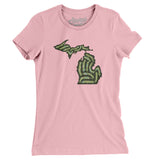 Michigan Golf Course Map Women's T-Shirt-Light Pink-Allegiant Goods Co. Vintage Sports Apparel