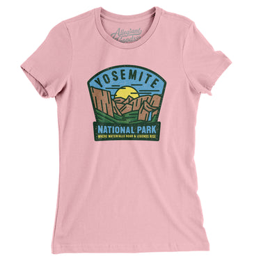 Yosemite National Park Badge Women's T-Shirt-Light Pink-Allegiant Goods Co. Vintage Sports Apparel
