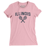 Illinois Tennis Women's T-Shirt-Light Pink-Allegiant Goods Co. Vintage Sports Apparel