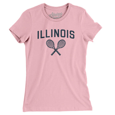 Illinois Tennis Women's T-Shirt-Light Pink-Allegiant Goods Co. Vintage Sports Apparel