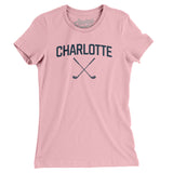 Charlotte Golf Women's T-Shirt-Light Pink-Allegiant Goods Co. Vintage Sports Apparel