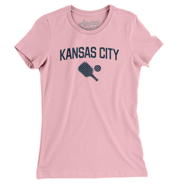 Kansas City Pickleball Women's T-Shirt-Light Pink-Allegiant Goods Co. Vintage Sports Apparel