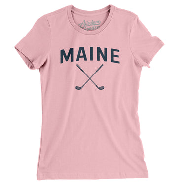 Maine Golf Women's T-Shirt-Light Pink-Allegiant Goods Co. Vintage Sports Apparel