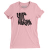 Louisiana State Shape Text Women's T-Shirt-Light Pink-Allegiant Goods Co. Vintage Sports Apparel