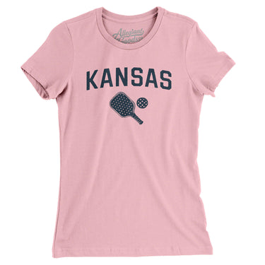 Kansas Pickleball Women's T-Shirt-Light Pink-Allegiant Goods Co. Vintage Sports Apparel