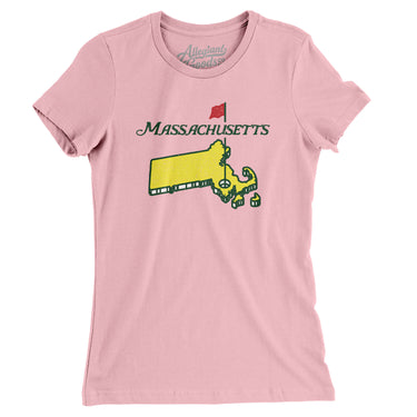 Massachusetts Golf Women's T-Shirt-Light Pink-Allegiant Goods Co. Vintage Sports Apparel