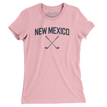 New Mexico Golf Women's T-Shirt-Light Pink-Allegiant Goods Co. Vintage Sports Apparel