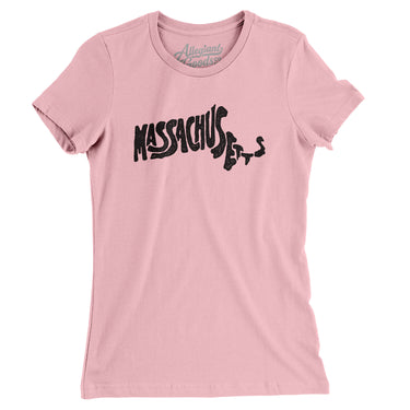 Massachusetts State Shape Text Women's T-Shirt-Allegiant Goods Co. Vintage Sports Apparel