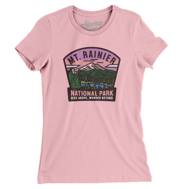 Mt. Rainier National Park Badge Women's T-Shirt-Light Pink-Allegiant Goods Co. Vintage Sports Apparel