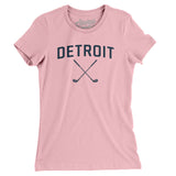 Detroit Golf Women's T-Shirt-Light Pink-Allegiant Goods Co. Vintage Sports Apparel