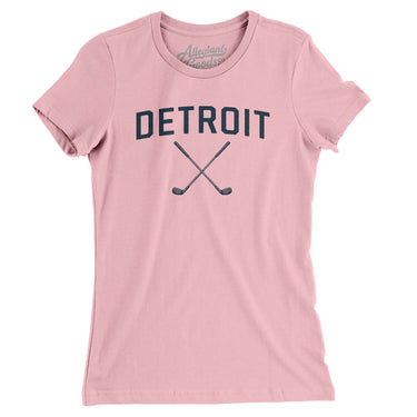 Detroit Golf Women's T-Shirt-Light Pink-Allegiant Goods Co. Vintage Sports Apparel