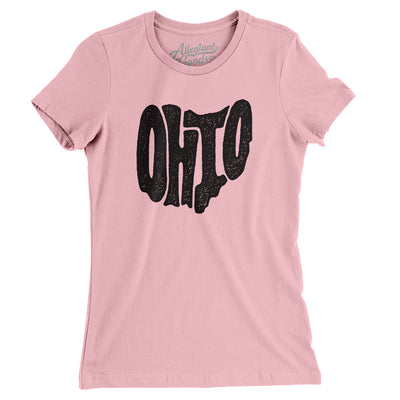 Ohio State Shape Text Women's T-Shirt-Light Pink-Allegiant Goods Co. Vintage Sports Apparel