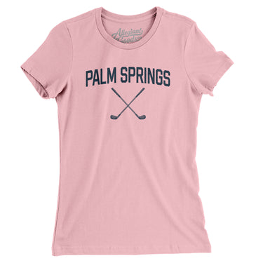 Palm Springs Golf Women's T-Shirt-Light Pink-Allegiant Goods Co. Vintage Sports Apparel