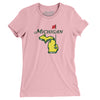 Michigan Golf Women's T-Shirt-Light Pink-Allegiant Goods Co. Vintage Sports Apparel