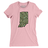 Indiana Golf Course Map Women's T-Shirt-Light Pink-Allegiant Goods Co. Vintage Sports Apparel