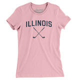 Illinois Golf Women's T-Shirt-Light Pink-Allegiant Goods Co. Vintage Sports Apparel
