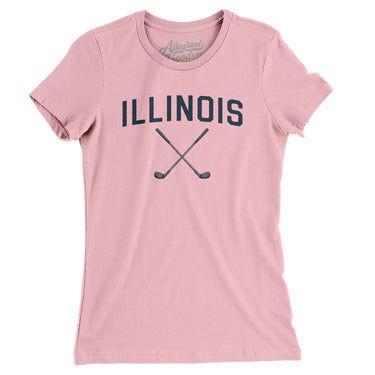Illinois Golf Women's T-Shirt-Light Pink-Allegiant Goods Co. Vintage Sports Apparel