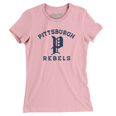 Pittsburgh Rebels Women's T-Shirt-Light Pink-Allegiant Goods Co. Vintage Sports Apparel