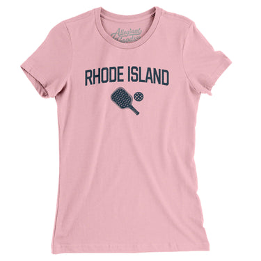 Rhode Island Pickleball Women's T-Shirt-Light Pink-Allegiant Goods Co. Vintage Sports Apparel