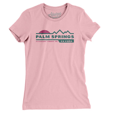 Palm Springs Mountain Sunset Women's T-Shirt-Light Pink-Allegiant Goods Co. Vintage Sports Apparel