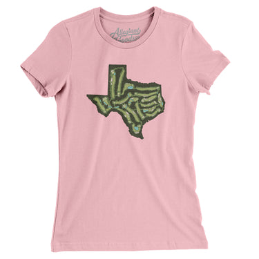 Texas Golf Course Map Women's T-Shirt-Light Pink-Allegiant Goods Co. Vintage Sports Apparel