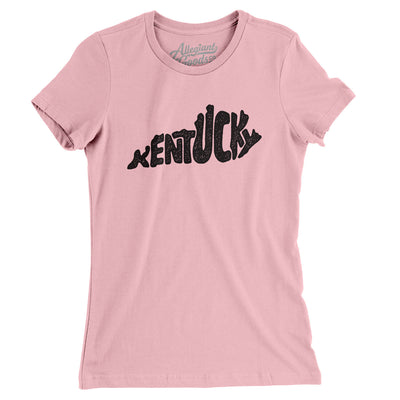 Kentucky State Shape Text Women's T-Shirt-Light Pink-Allegiant Goods Co. Vintage Sports Apparel