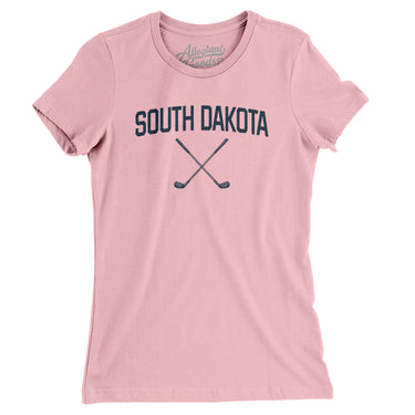South Dakota Golf Women's T-Shirt-Light Pink-Allegiant Goods Co. Vintage Sports Apparel