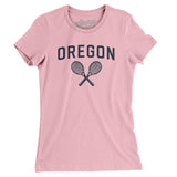 Oregon Tennis Women's T-Shirt-Light Pink-Allegiant Goods Co. Vintage Sports Apparel