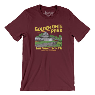 Golden Gate Park Men/Unisex T-Shirt-Maroon-Allegiant Goods Co. Vintage Sports Apparel