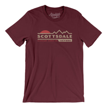 Scottsdale Mountain Sunset Men/Unisex T-Shirt-Maroon-Allegiant Goods Co. Vintage Sports Apparel