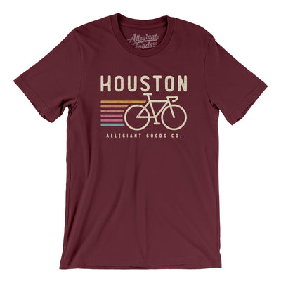 Houston Cycling Men/Unisex T-Shirt-Maroon-Allegiant Goods Co. Vintage Sports Apparel