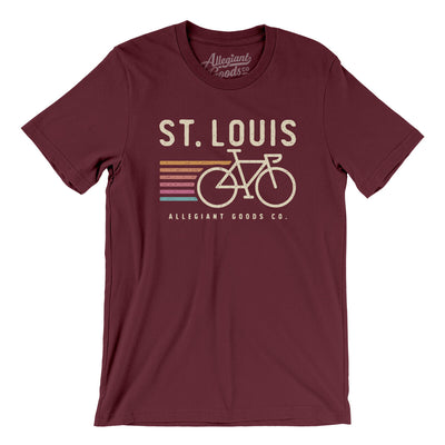 St. Louis Cycling Men/Unisex T-Shirt-Maroon-Allegiant Goods Co. Vintage Sports Apparel