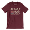 Albany Cycling Men/Unisex T-Shirt-Maroon-Allegiant Goods Co. Vintage Sports Apparel