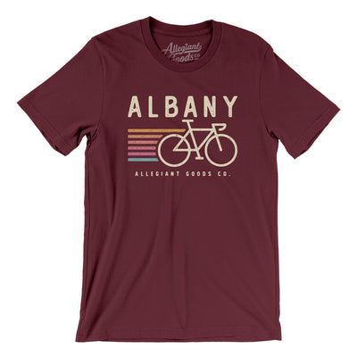 Albany Cycling Men/Unisex T-Shirt-Maroon-Allegiant Goods Co. Vintage Sports Apparel