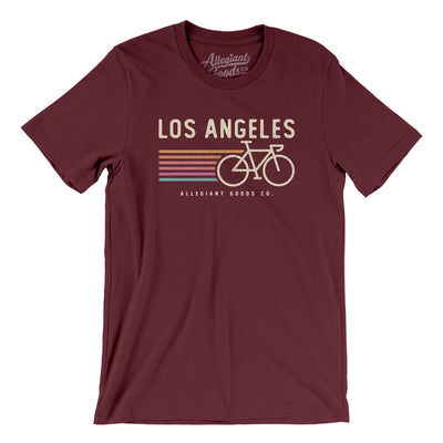 Los Angeles Cycling Men/Unisex T-Shirt-Maroon-Allegiant Goods Co. Vintage Sports Apparel