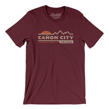 Cañon City Mountain Sunset Men/Unisex T-Shirt-Maroon-Allegiant Goods Co. Vintage Sports Apparel