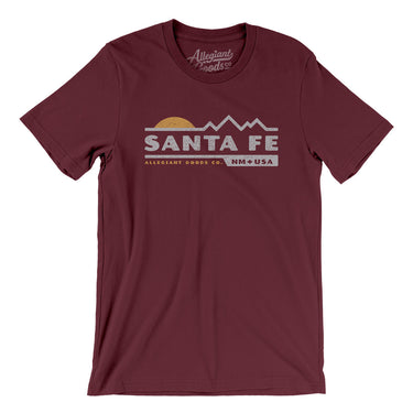 Santa Fe Mountain Sunset Men/Unisex T-Shirt-Maroon-Allegiant Goods Co. Vintage Sports Apparel